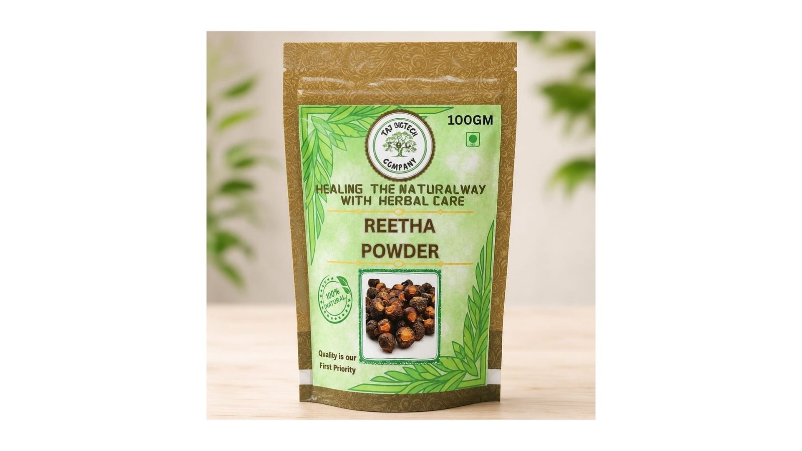 Taj Biotech-Reetha Powder 100gm